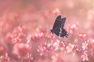蝴蝶高清花朵摄影图