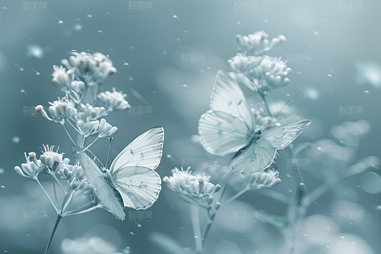 蝴蝶春季花朵摄影图