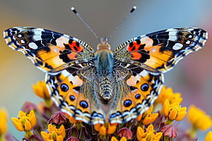 蝴蝶昆虫花朵摄影图
