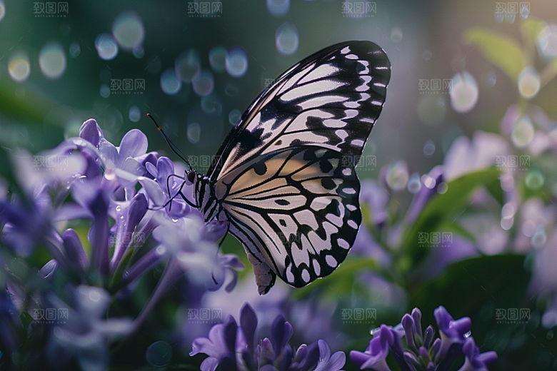 蝴蝶花卉昆虫摄影图