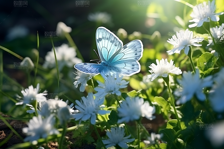 蝴蝶翅膀花卉摄影图