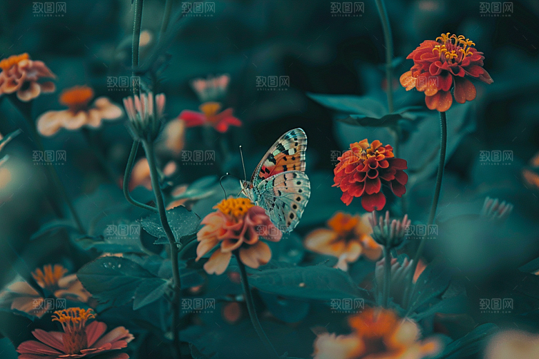 蝴蝶翅膀彩色摄影图