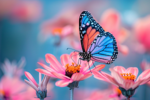蝴蝶春季花卉摄影图