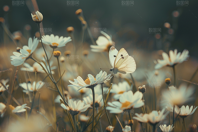 蝴蝶花朵高清摄影图