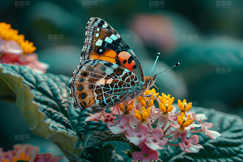 蝴蝶花卉自然摄影图