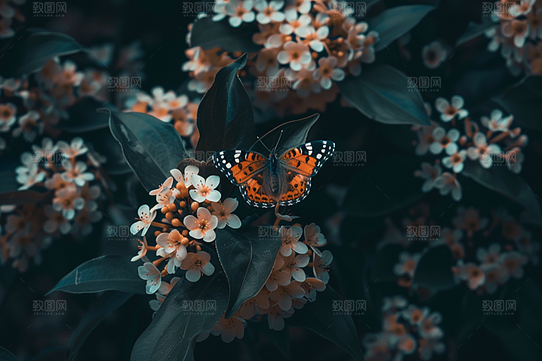 蝴蝶飞虫彩色摄影图