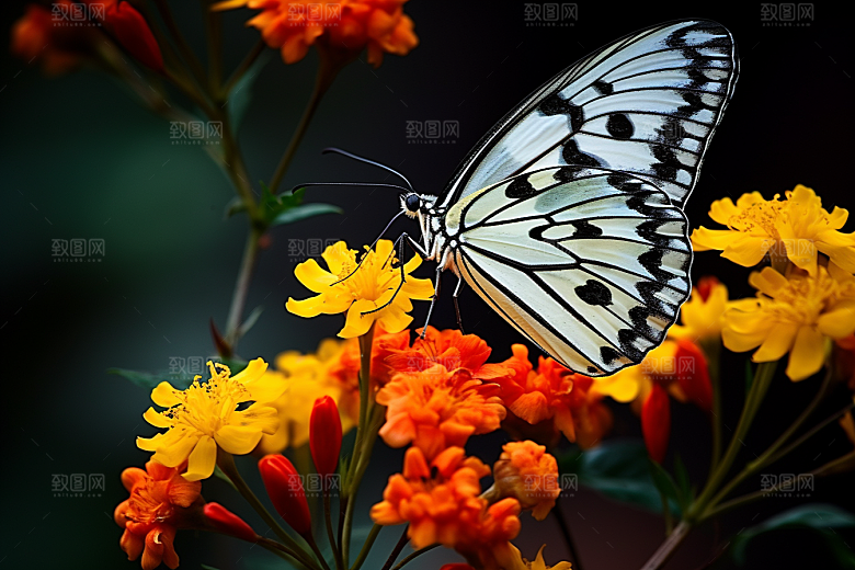 蝴蝶花朵花卉摄影图