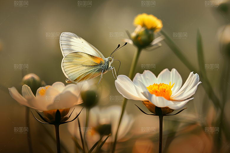 蝴蝶花卉自然摄影图