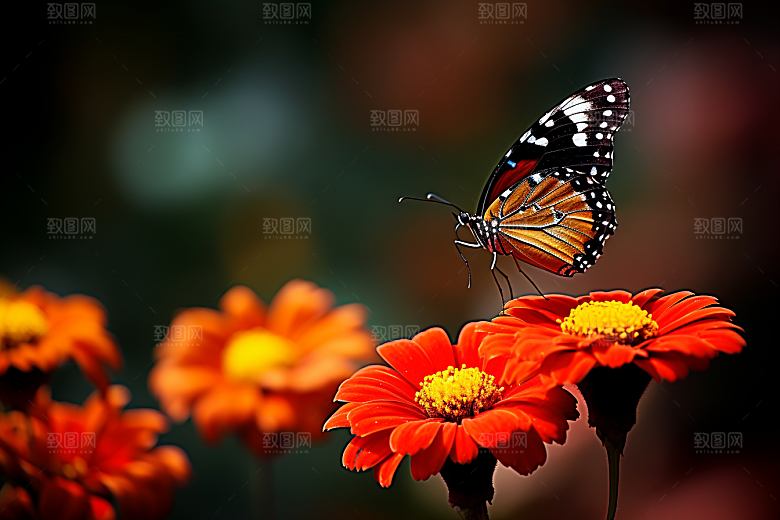蝴蝶花卉彩色摄影图
