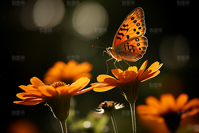 蝴蝶清新花卉摄影图