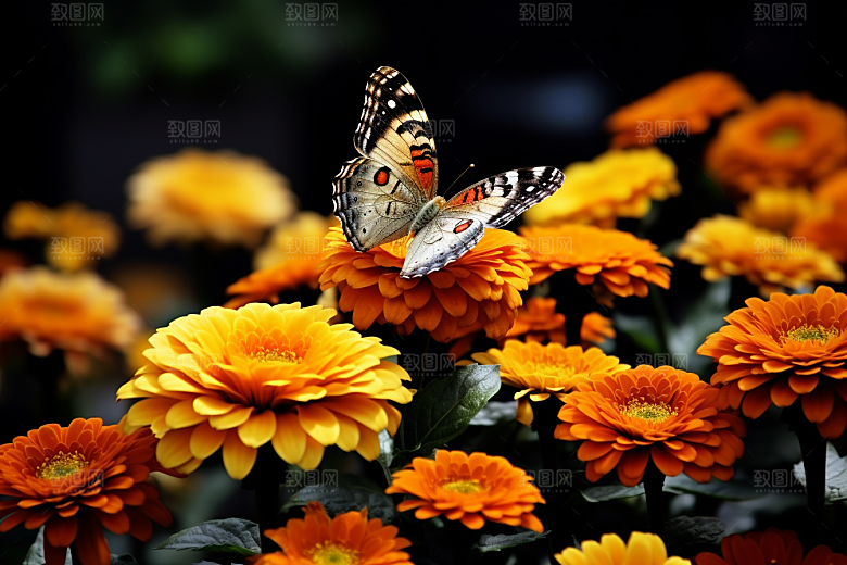 蝴蝶清新花卉摄影图