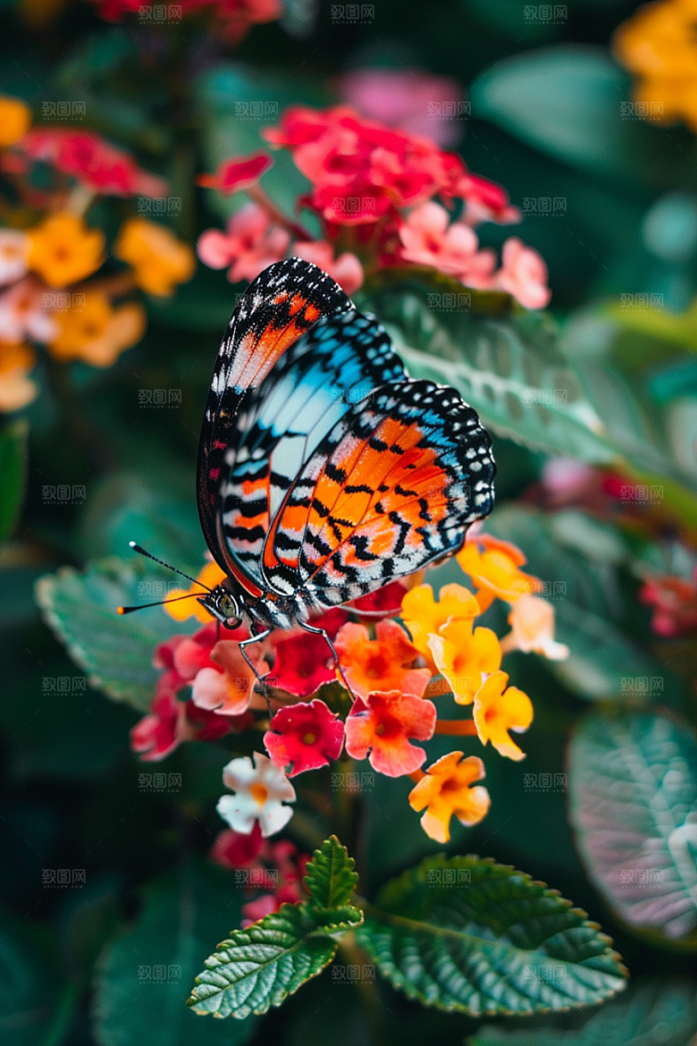 蝴蝶高清花朵摄影图