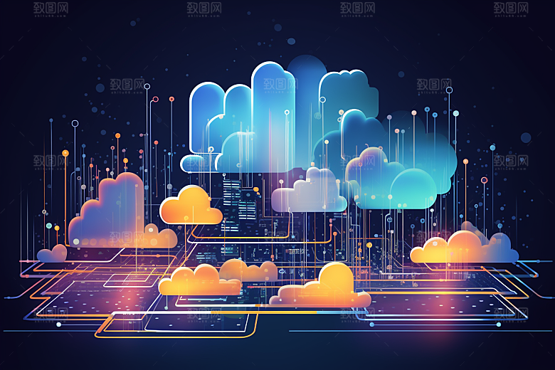 互联网云储存科技信息技术元素