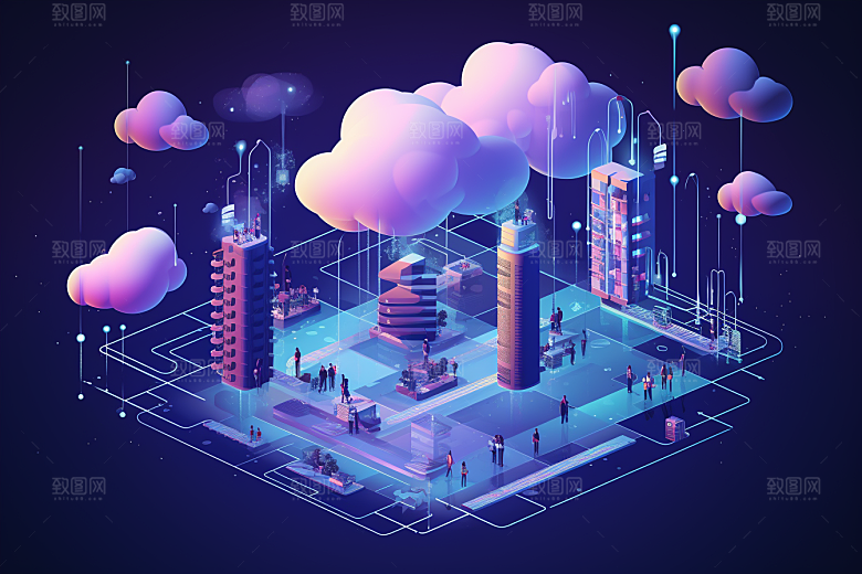 互联网云储存AI信息技术元素