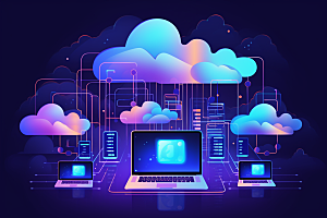 互联网云储存云端科技元素