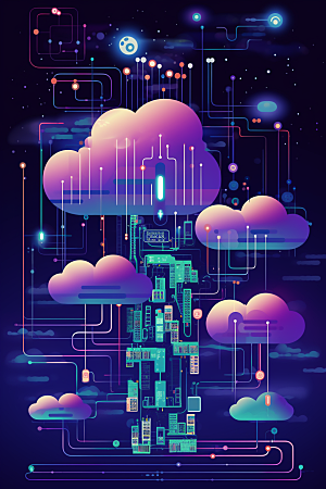 互联网云储存未来设计元素