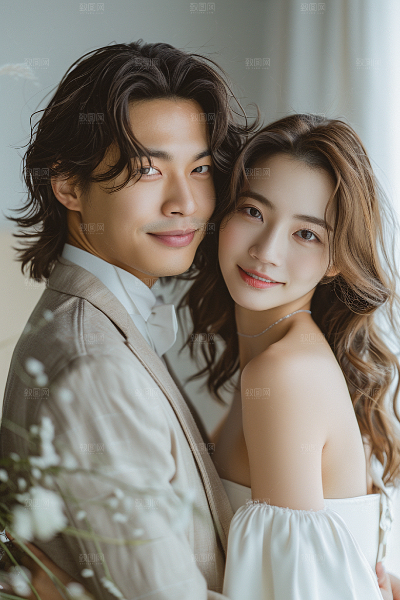 婚纱照写真氛围摄影图