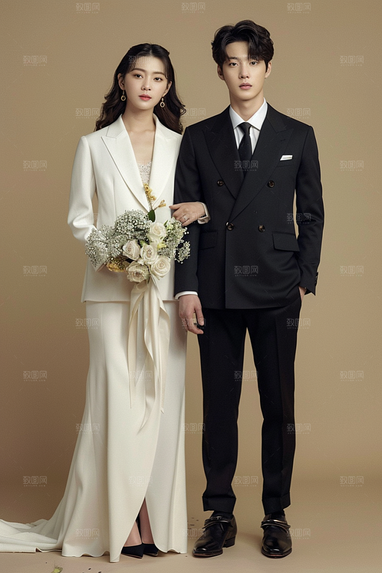 婚纱照氛围夫妻摄影图