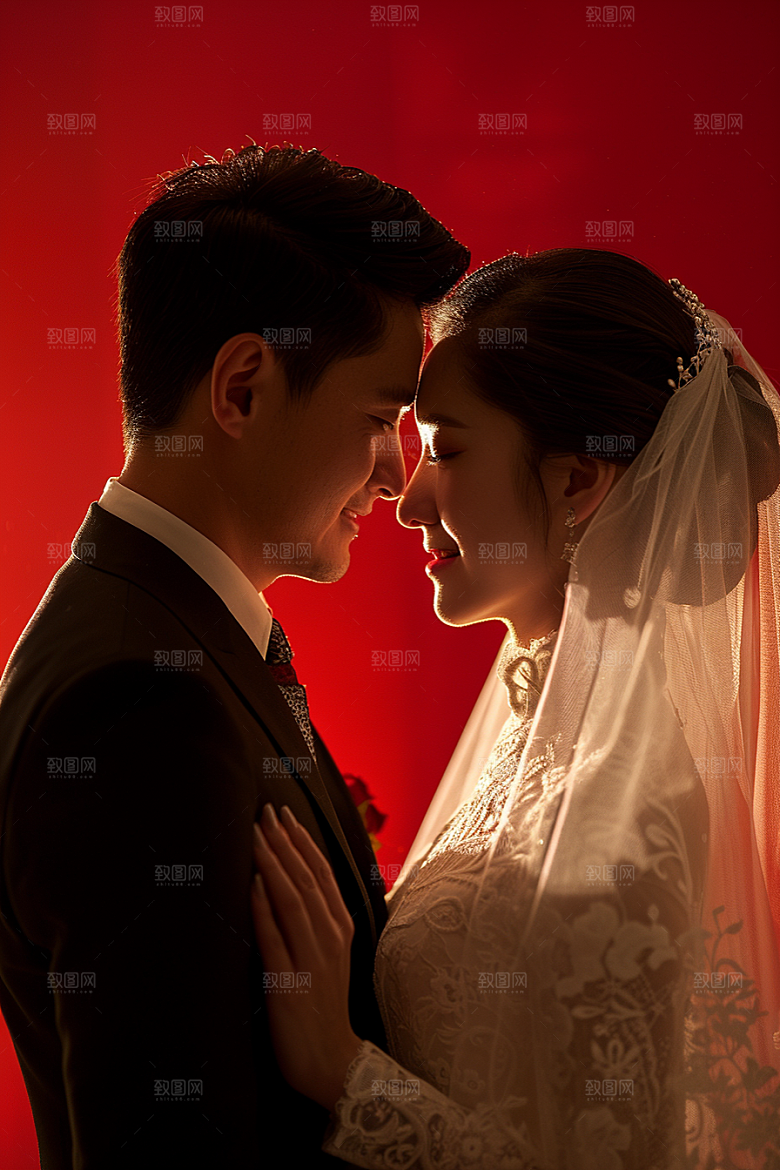 婚纱照夫妻氛围摄影图