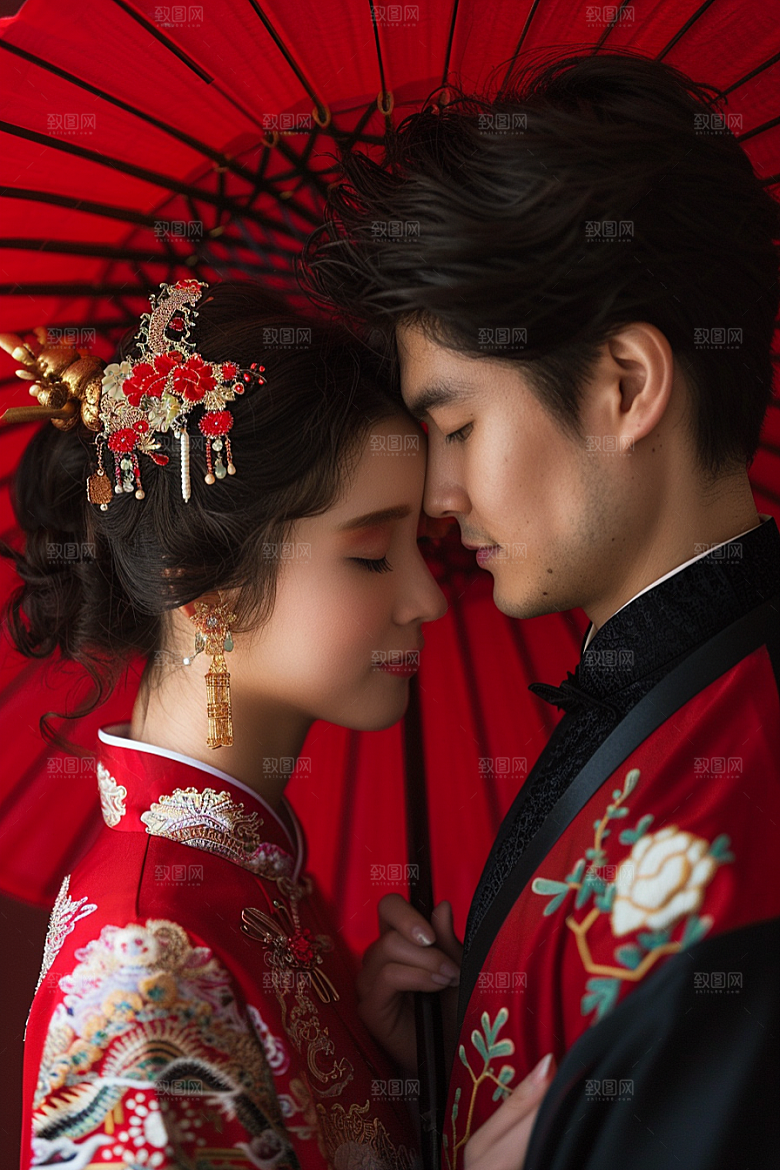 婚纱照情侣氛围摄影图