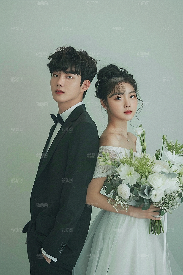 婚纱照浪漫唯美摄影图