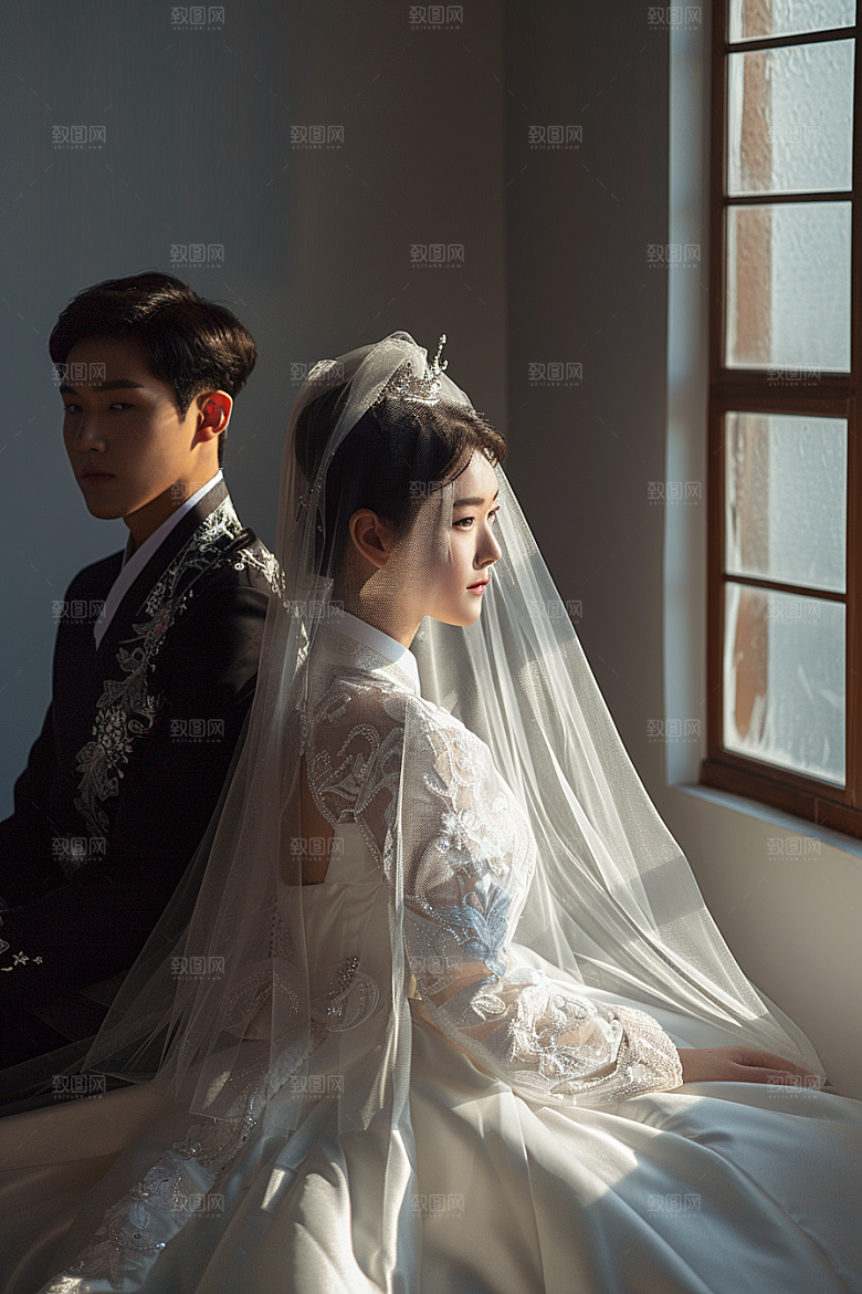 婚纱照幸福情侣摄影图