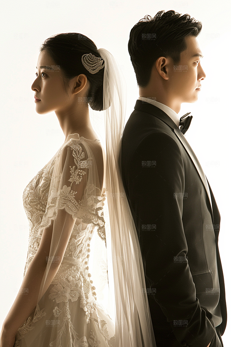 婚纱照氛围高清摄影图
