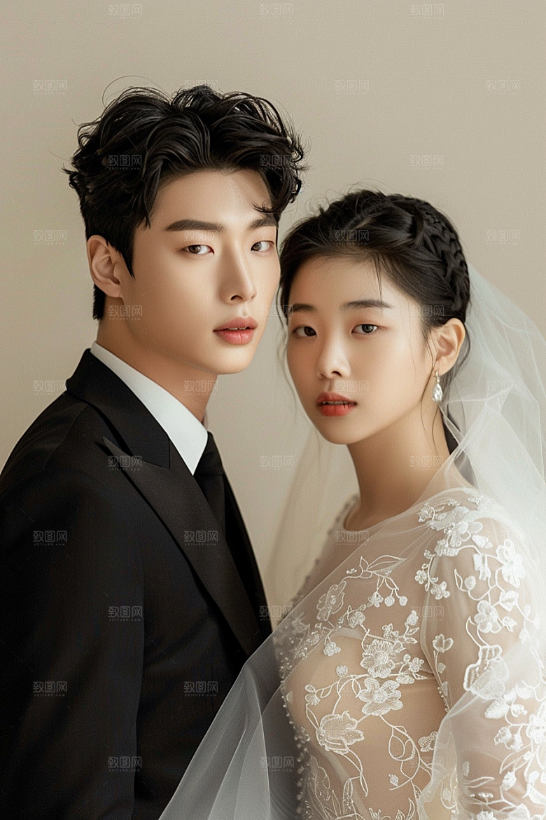 婚纱照氛围夫妻摄影图