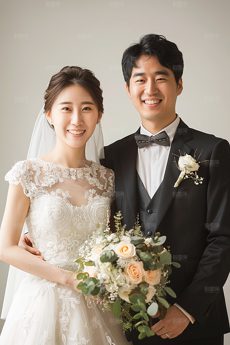 婚纱照新婚氛围摄影图