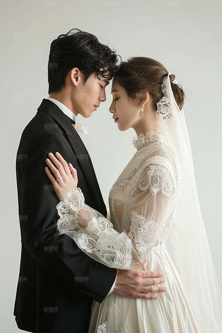 婚纱照夫妻新婚摄影图