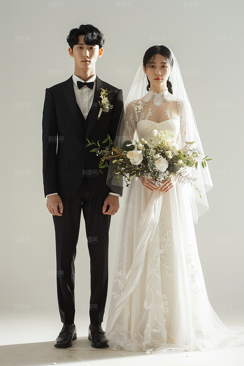 婚纱照新婚夫妻摄影图