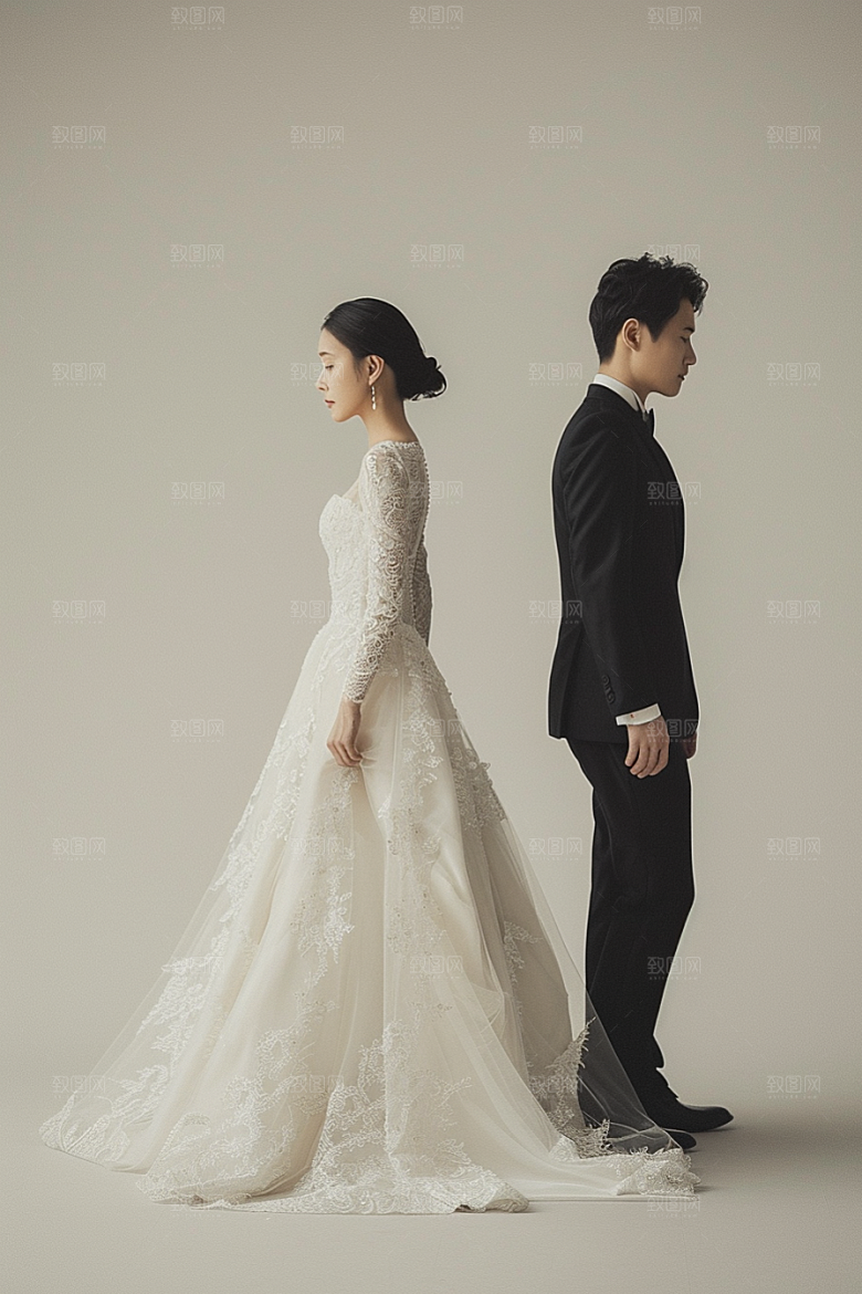 婚纱照新婚夫妻摄影图