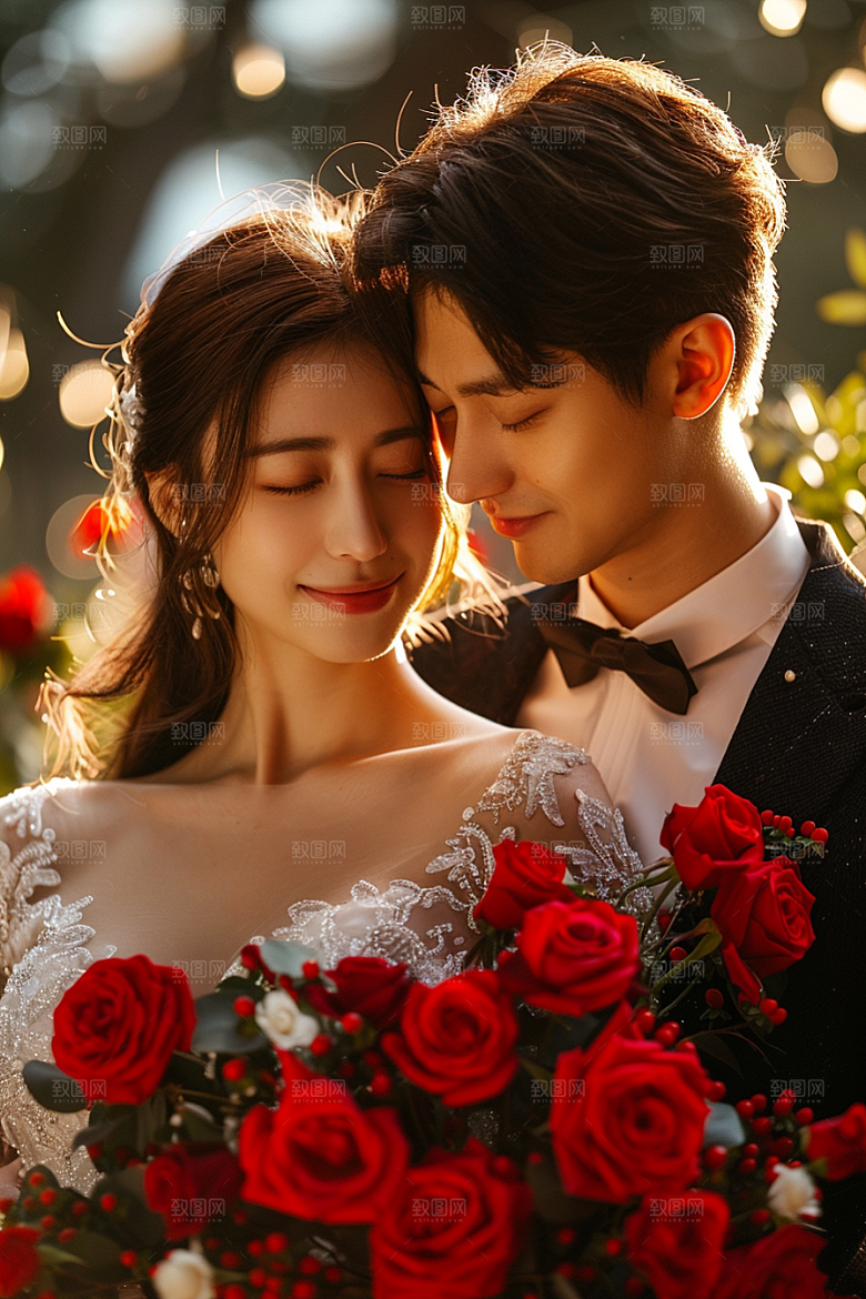 婚纱照夫妻浪漫摄影图