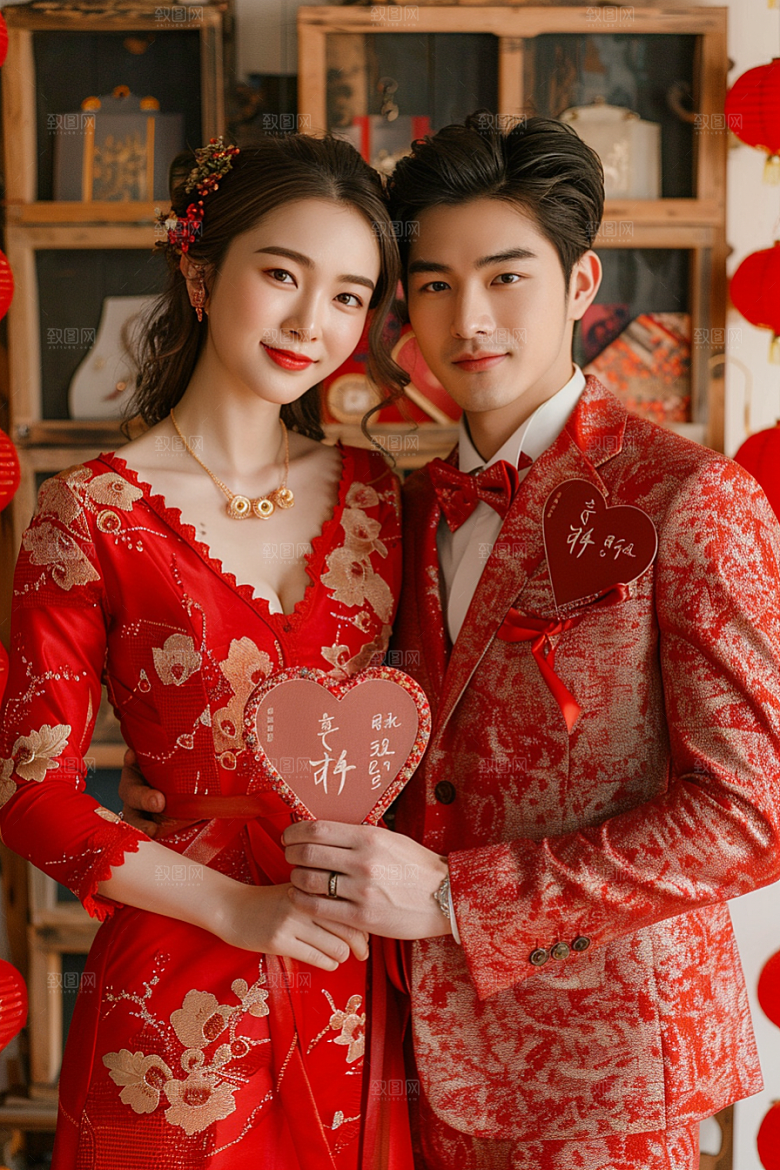 婚纱照氛围写真摄影图