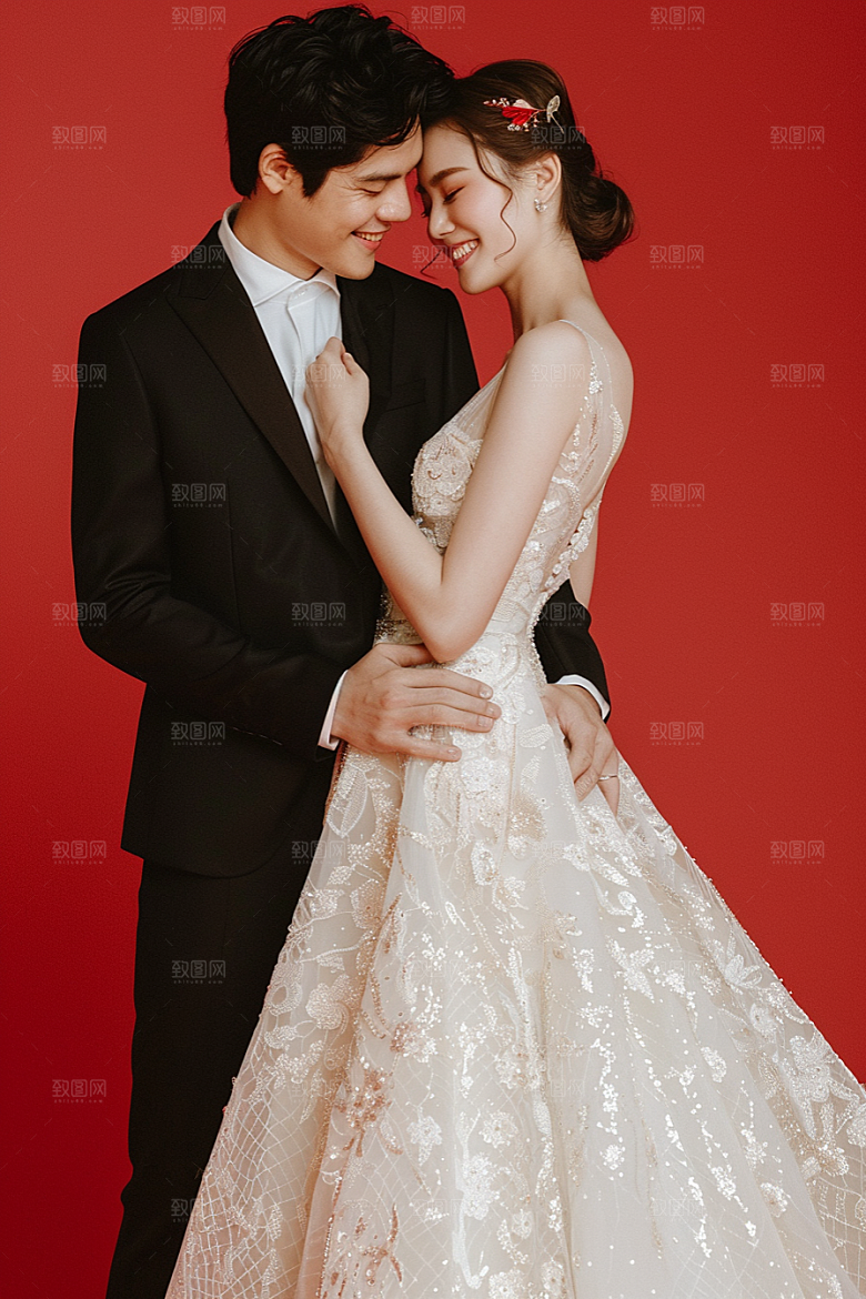 婚纱照幸福夫妻摄影图