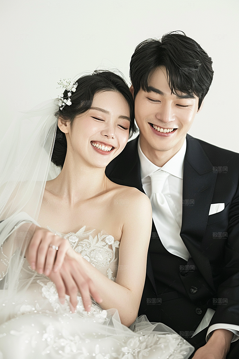 婚纱照氛围幸福摄影图