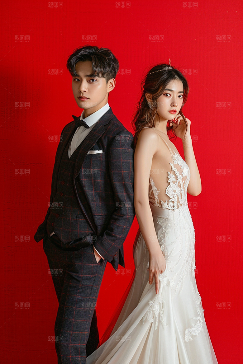 婚纱照新婚夫妻摄影图