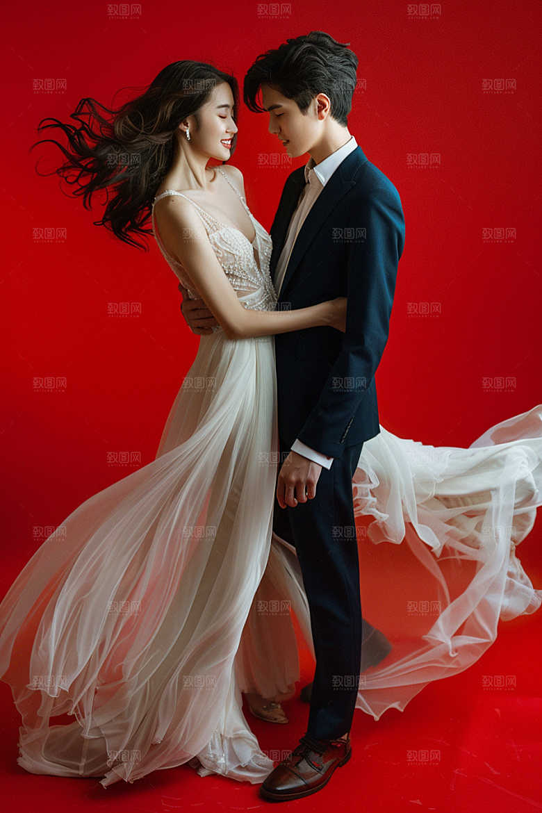 婚纱照唯美氛围摄影图