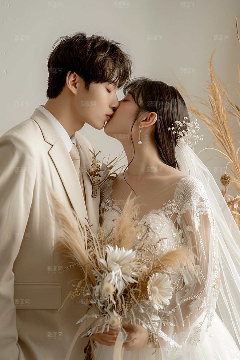 婚纱照新婚夫妻摄影图