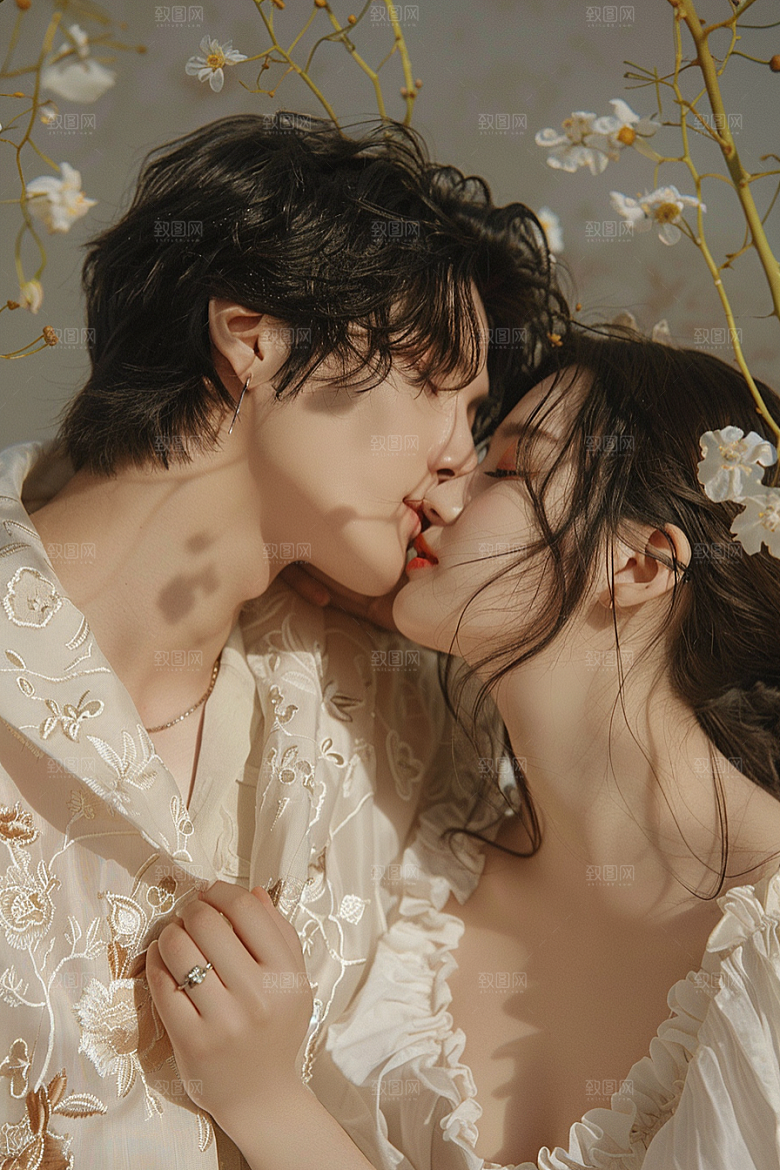 婚纱照情侣幸福摄影图