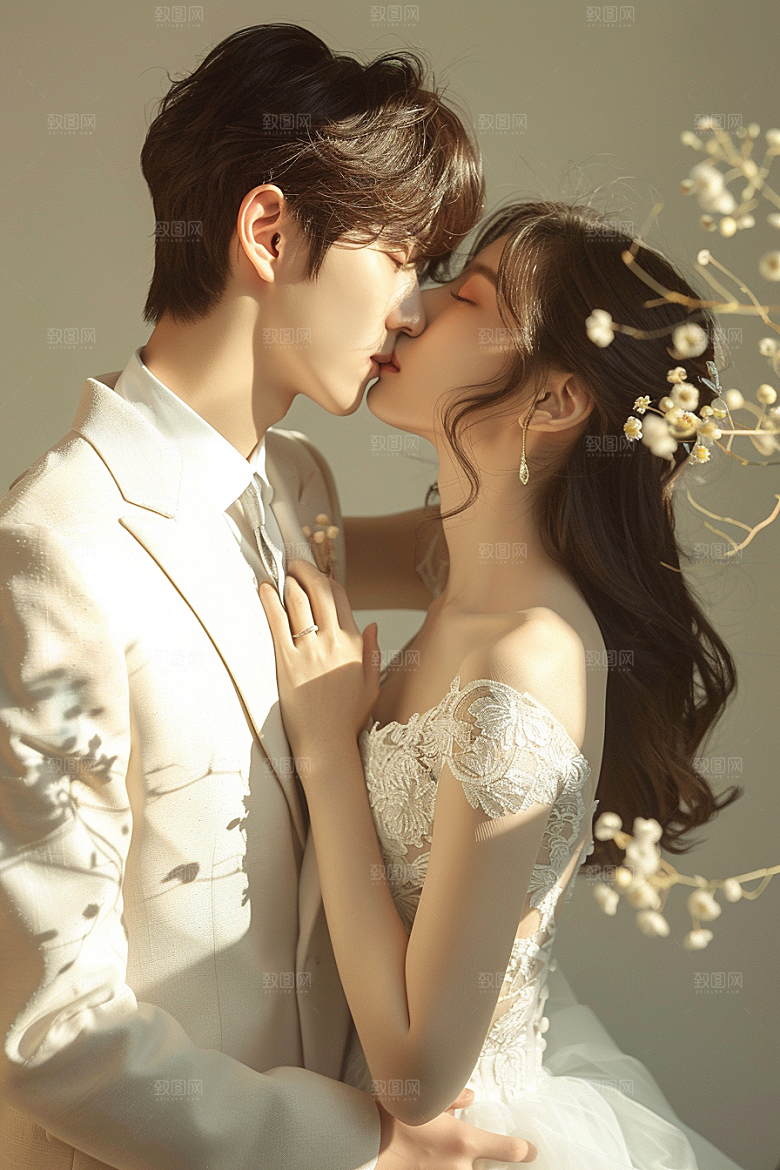 婚纱照氛围新婚摄影图