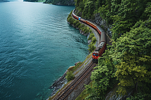 火车穿梭旅游素材