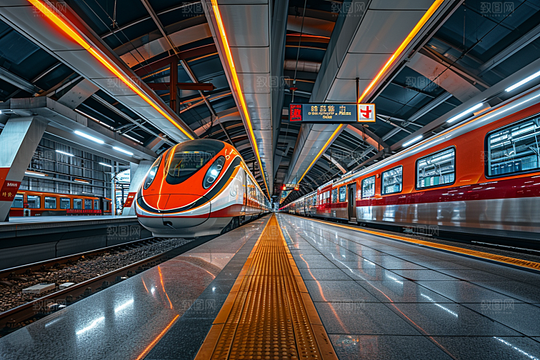 火车穿梭户外素材