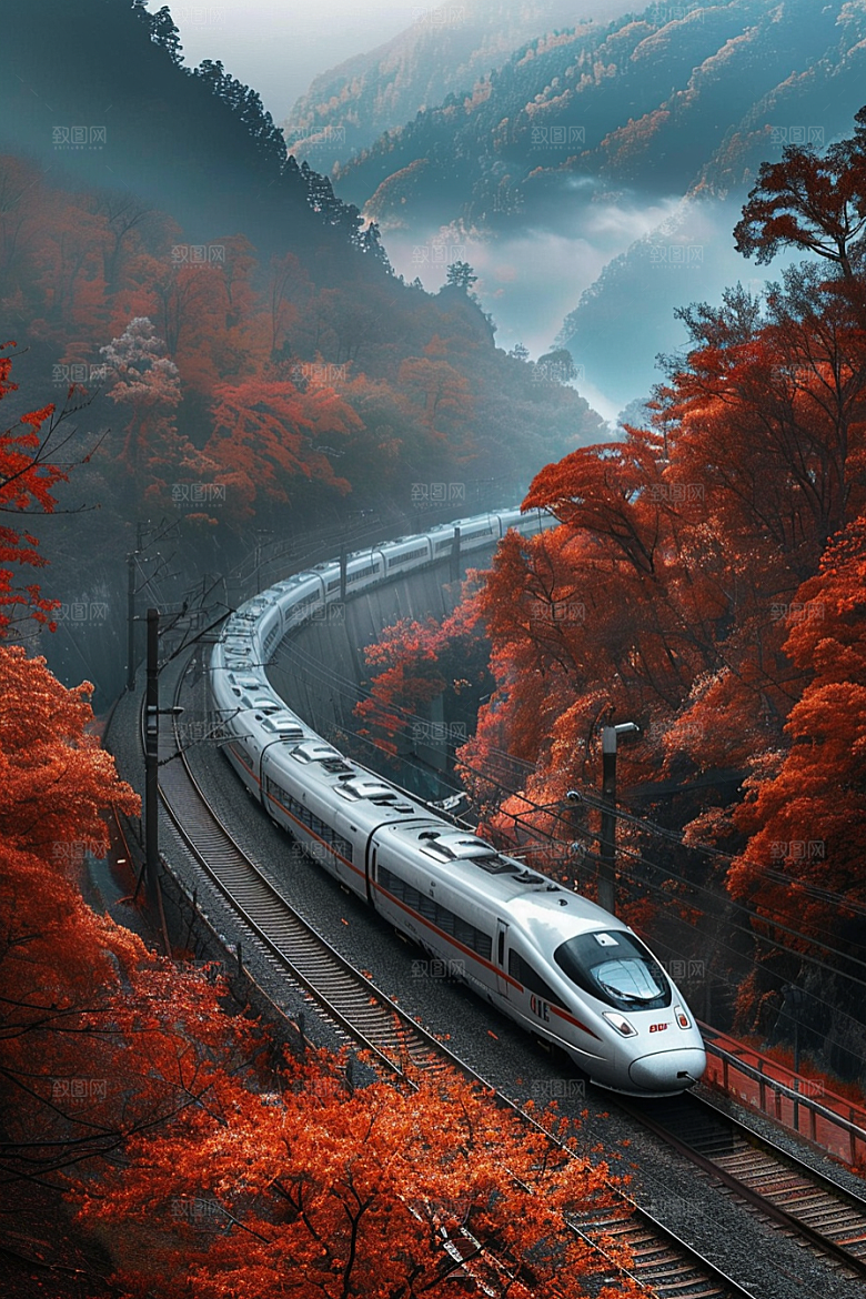 火车轨道交通行驶素材