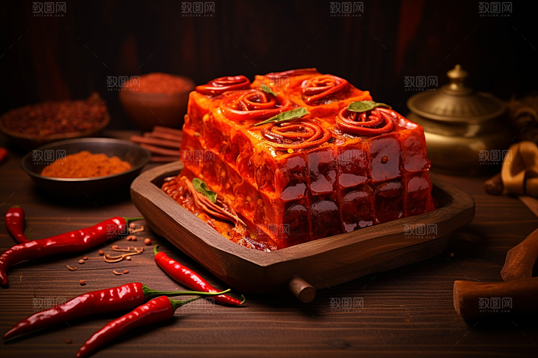 火锅底料美食牛油火锅摄影图