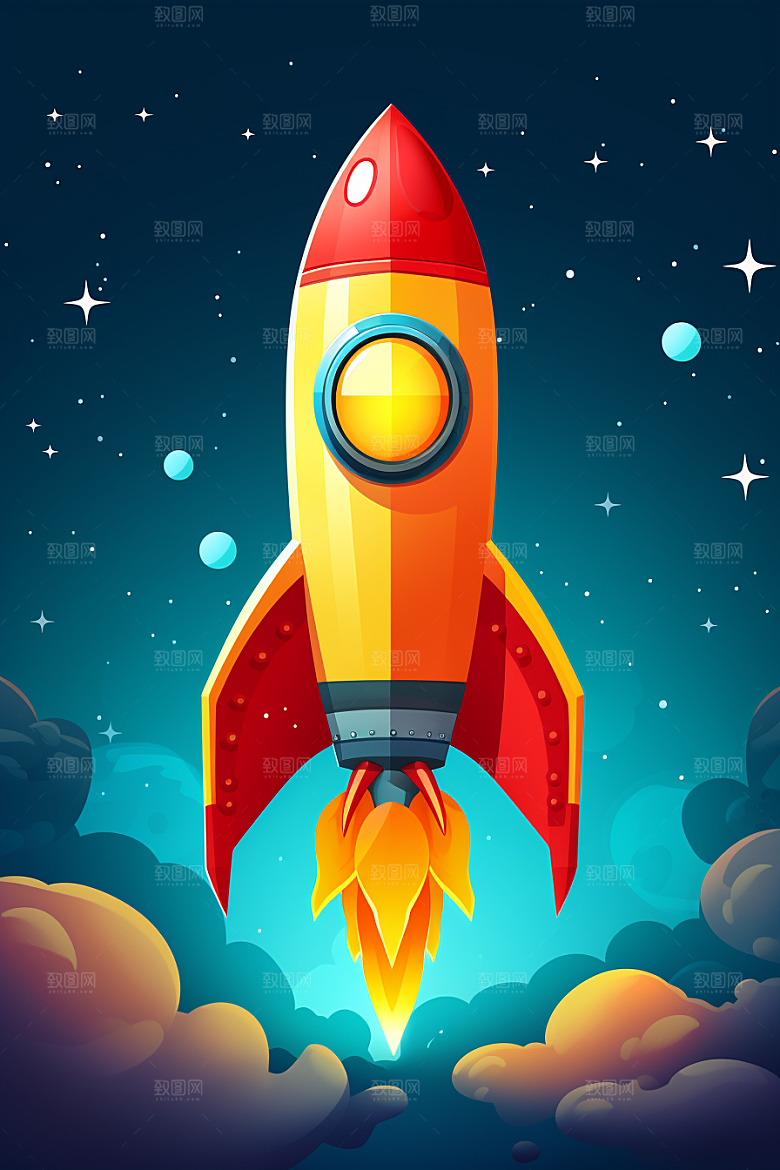 火箭发射科技星空素材