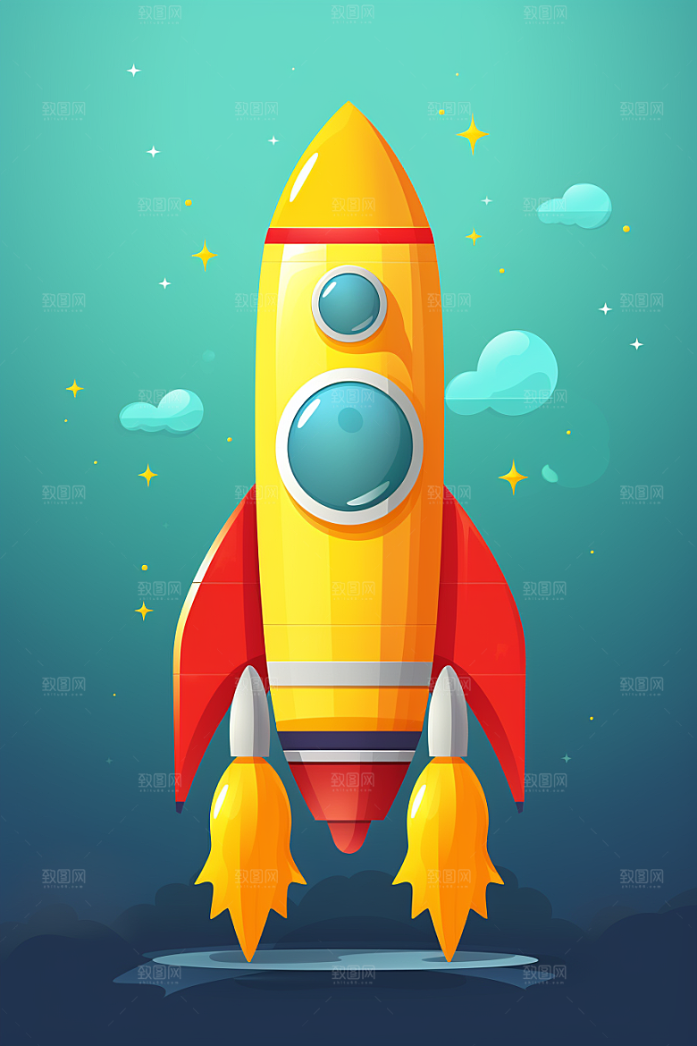 火箭发射航天星空素材