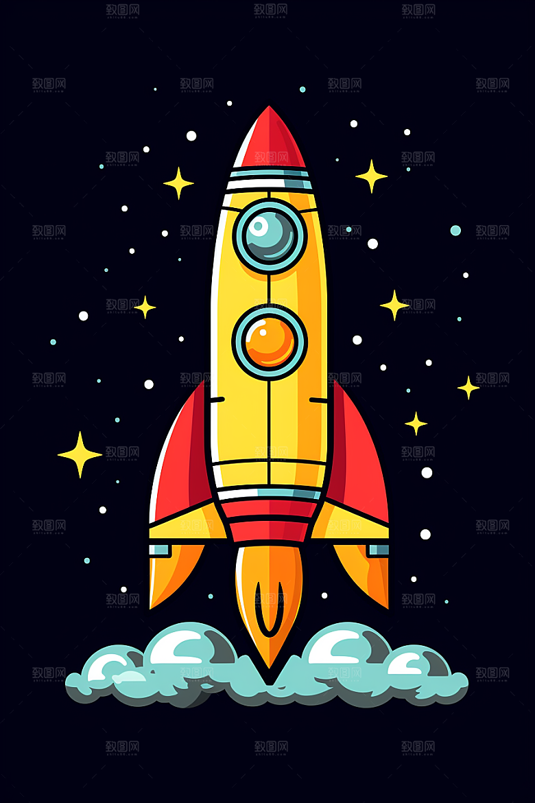 火箭发射航天星空素材