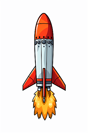 火箭发射未来插画素材