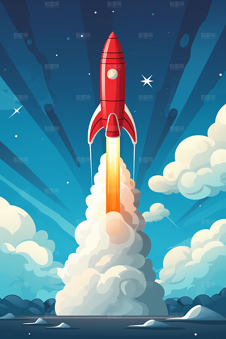 火箭发射宇航星空素材